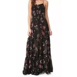 Intimately by Free People Womens Garden Floral Maxi Dress Size Small Black